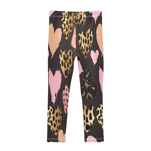 Bolaz Toddler Girls Leggings Printed Yoga Pants Leggings Leopard Heart for Kids2