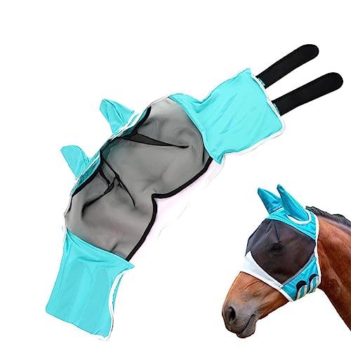 Fly rosto cobre para cavalos | facial de cavalo profissional - Capa facial ajustável Horse Fly com e