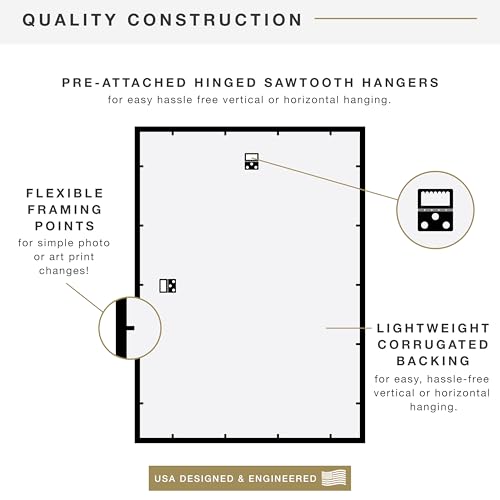 MCS Trendsetter 19.75x27.5 Poster Frame Black High-Gloss, Vertical & Horizontal Wall Hanging Large Picture Frame for Photos, Posters & Art Prints (2-Pack)