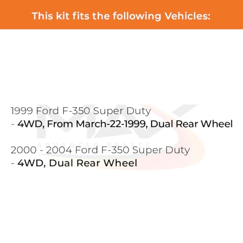 Image of Max Advanced Brakes Front & Rear Brake Kit Compatible With 1999-2003 2004 Ford F350 Super Duty w /4WD Dual Rear Wheel Replacement Premium OE Disc Brake Rotors and Ceramic Brake Pads