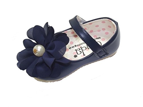 Cinda buty kwiatowe dla dziewczynek 6 9 12 18 miesięcy, - NIEBIESKI - 12-15 Miesiące