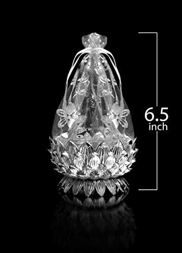AASA Decorative Net Potli Baskets for Wedding Gift Basket for Packing Shagun Potli Bags for Return Gifts Pack of 1 (Silver, Set of 6Pcs)