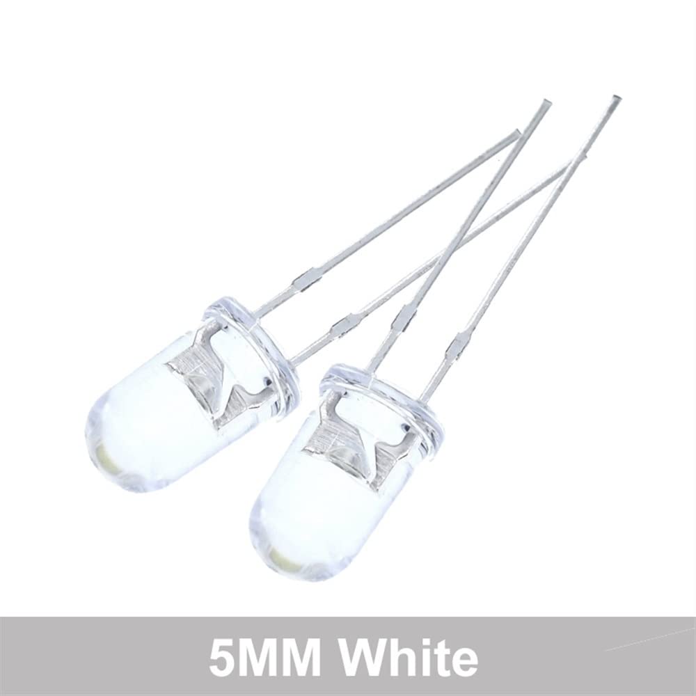 100 Pack LEDs 100 Pcs 5mm Blue Round LEDs – Super Bright, 5K MCD, Water Clear (High Power) Individual LEDS - Foto 2