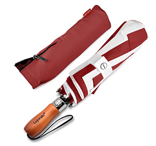Lejorain Compact Travel Golf Umbrella - Extra Large Folding Automatic Umbrella for Mens 54 inch Sturdy Collapsible Rain Umbrellas