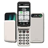 Doro - Aurora A20 Flip Smartphone - Senior Mobile Phone - Easy to Use - Assistance Button with GPS Location - Hearing Aid Compatible - USB Cable Included - Bone