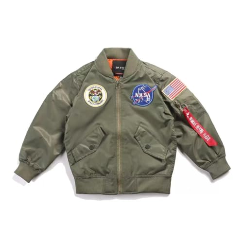 Image of OYSTERBOY Youth NASA MA-1 Flight Light Weight Jacket Military Coat for Kids Boys
