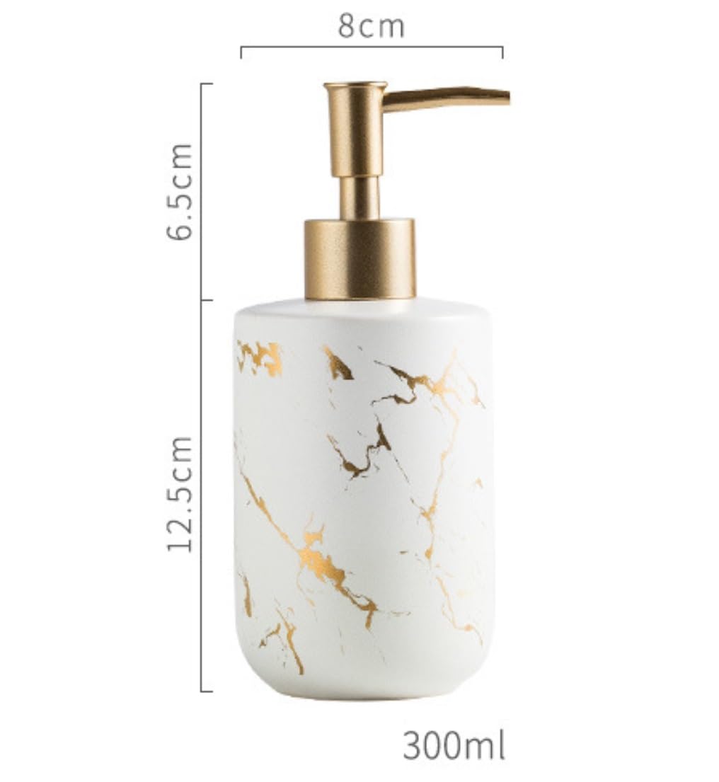 Dispensador de Jabón Líquido Dispensador De Jabón Y Loción Cerámica con Bomba, Botella Líquido Decorativa Vacía Rellenable Botellas de Aseo(Yellow)