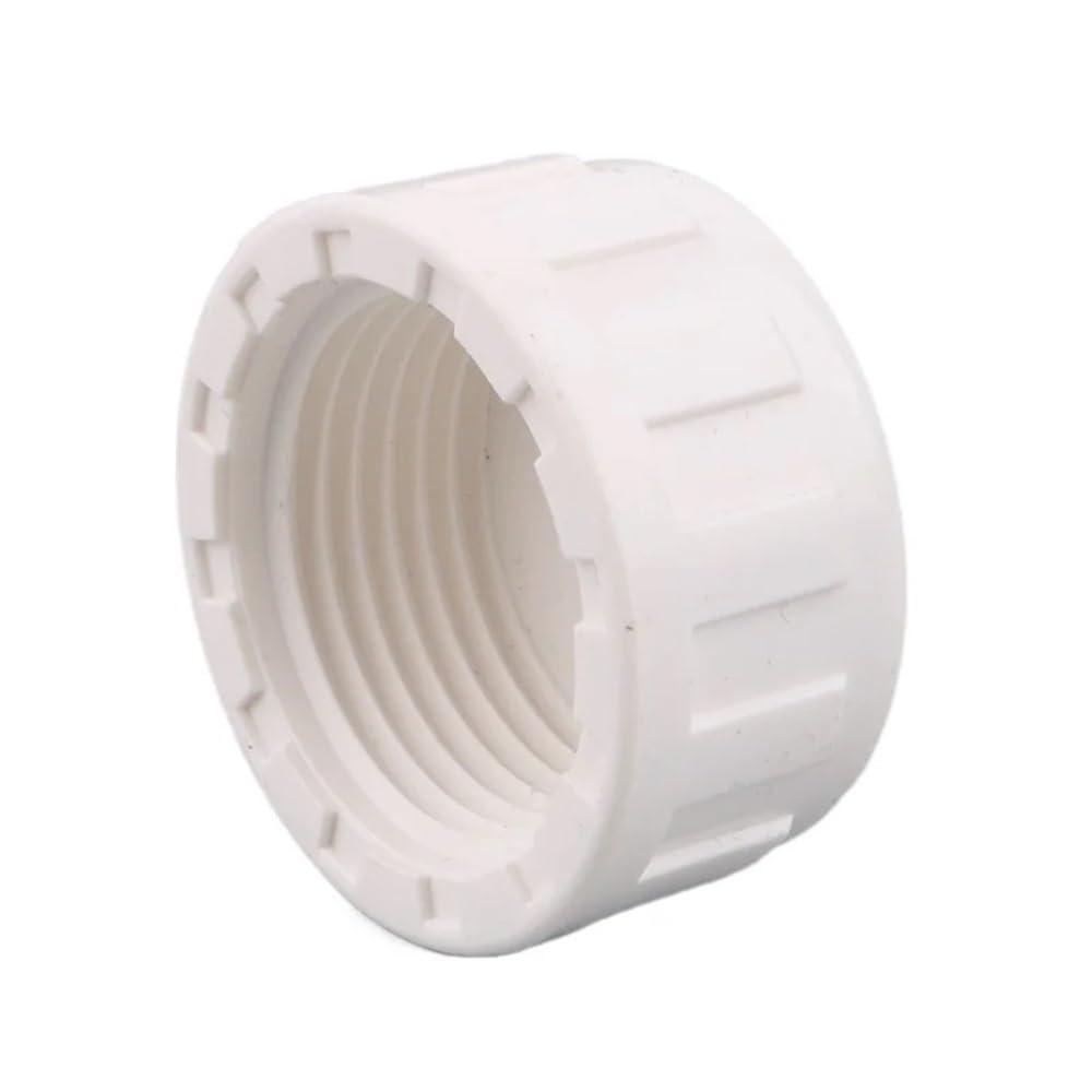 Threaded Pipe Connector PVC Female Thread End Cap Connector, ID 20mm 40mm 63mm, Water Pipe Adapter 1pc(White,40mm)