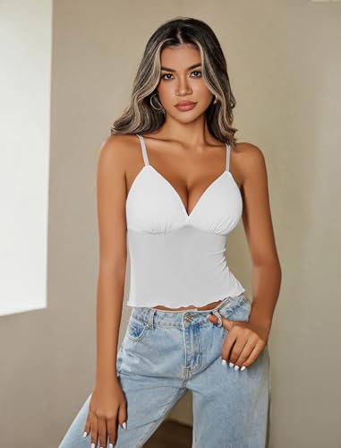 Image of Avidlove Bralettes for Women Mesh Tank Top Slim Y2K Camisole See Through Sheer Bralette Party Club Top