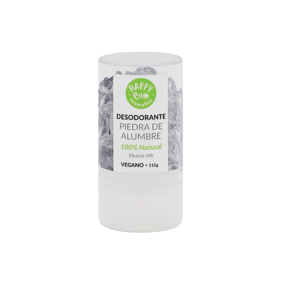 HAPPY BIO COSMETICS - Desodorante Natural Piedra de Alumbre, Eficaz 24Hrs, 115g