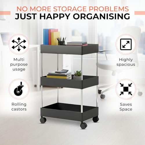 Image of E-COSMOS Plastic Multipurpose 3-Tier Floor Mount Corner Shelf Kitchen Organizer Rack /Storage Shelf /Dish Rack /Storage Rack for Kitchen (3-Tier Dish Rack)