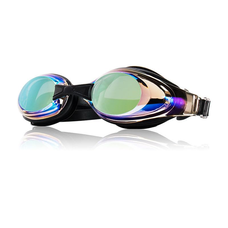 SkyFace Adjustment Myopia Swim Goggles with Diopter:-1.5 to -5.5,Wide Vision Swimming Goggles Adult Anti-Fog Leak-Proof UV Protection for Men Women with Glasses Case (-1.5)