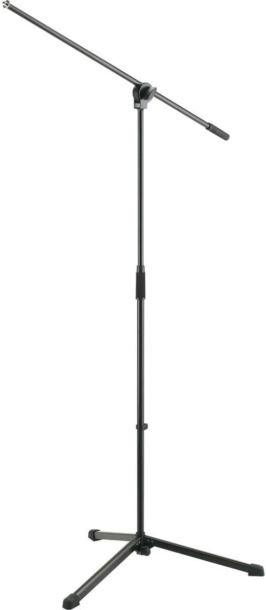 K&M 25400 Microphone Stand with Boom Arm, 35-62.9" Adjustable Height, Black