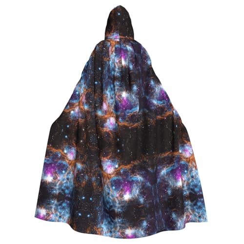 Cape à capuche univers galaxie pour costume médiéval de prestige