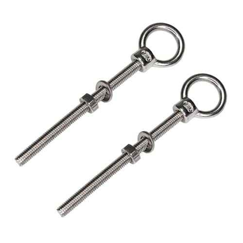 PRIOstahl Tornillo de ojo 639_2, tuerca anular, acero inoxidable, V4A, M6 x 80 (2 unidades)