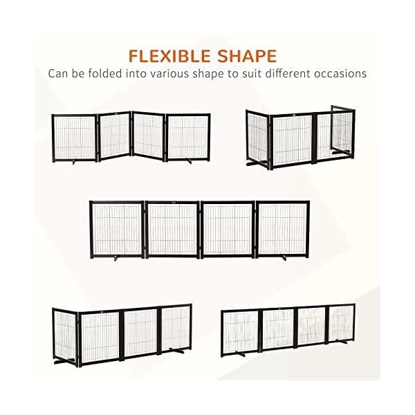 PawHut Wooden Dog Gate Foldable Pet Fence for Small & Medium Dogs 4 Panel with Support Feet Freestanding Safety Barrier for House Doorway Stairs Coffee PawHut Wooden Dog Gate Foldable Pet Fence for Small & Medium Dogs 4 Panel with Support Feet Freestanding Safety Barrier for House Doorway Stairs Coffee