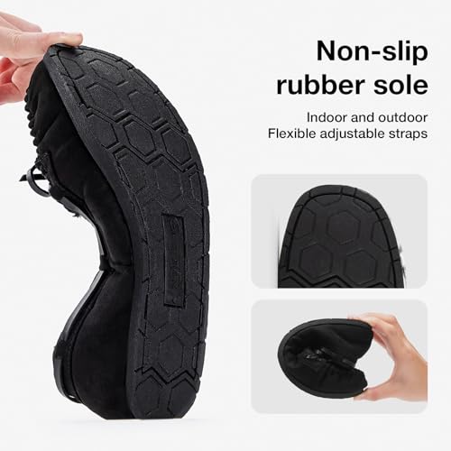 KOLILI Womens Faux Fur Moccasin Slippers, Indoor Outdoor Warm & Cozy House Shoes with Durable Rubber Sole3