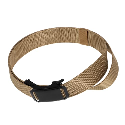 Yardwe Nylon Belt for Men Automatic Buckle Grey Belt for Outdoor Sports and Jeans
