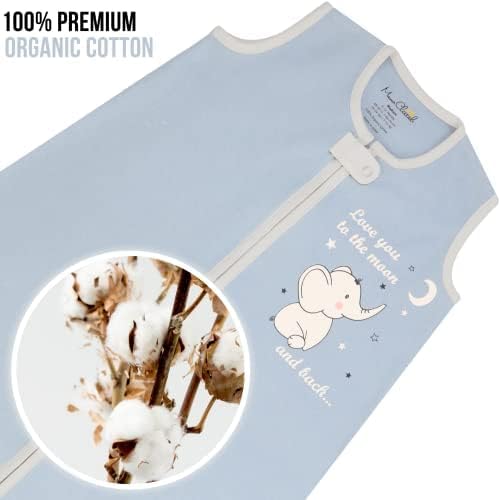 Miniatura 3 de Saco de dormir para bebé, 1.0 TOG, manta de algodón orgánico para bebé con cremallera bidireccional, saco de dormir de transición para bebé, saco de