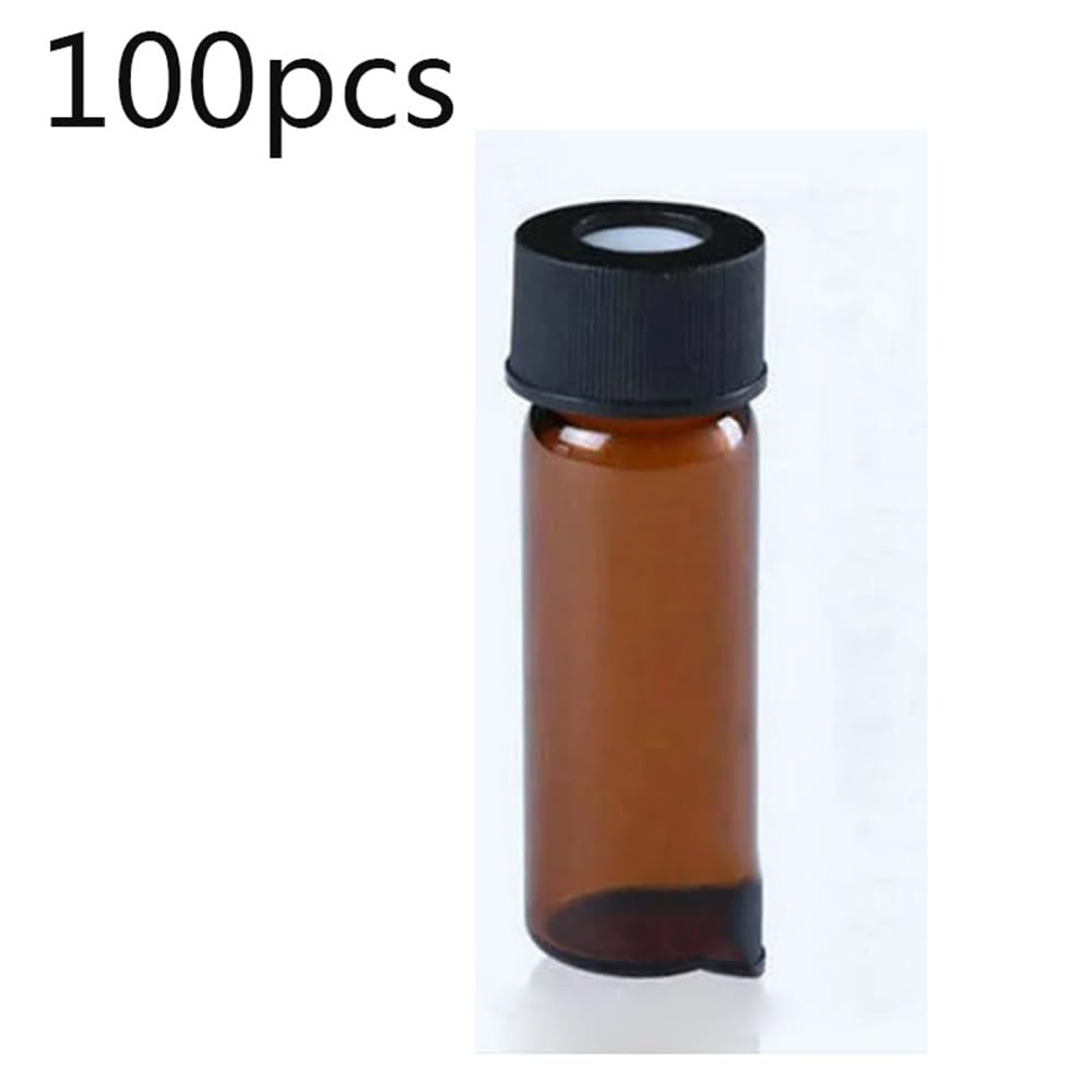 Attrezzature e forniture di laboratorio 100 pz/lotto 2 ml 4 Laboratorio Vetro Trasparente/Marrone Bottiglia di Campione con Tappi Aperti Set