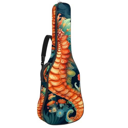 Housse guitare acoustique 41 pouces Art Seahorse avec bandoulière