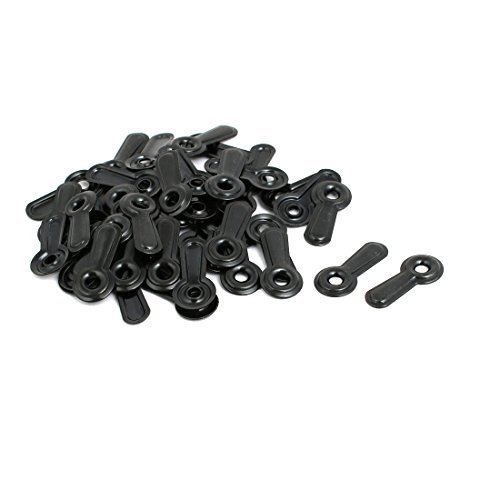 Image of uxcell Frame Turn Button, 4 /5 inch Metal Ridged with Screws for Hanging Pictures, Photos, Drawings and Posters, Black, 50 Pcs