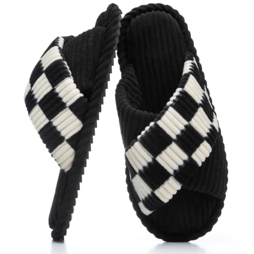 Image of GOEWY Slippers for Women with Memory Foam Open toe House Bedroom Shoes