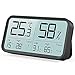 BFour Igrometro Termometro Digitale da Interni Termoigrometro per Casa Monitore di Umidità e Temperatura Termoigrometro per stanza Misura Metro Grande LCD Schermo Magnete Decorazione 1 Nero