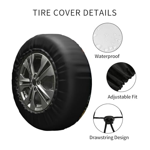 Image of River Mountains at Night Spare Tire Cover Weatherproof Universal Wheel Protectors Camper Tire Covers for Rv Trailer SUV, Truck Travel Trailer Accessories (16 inch)