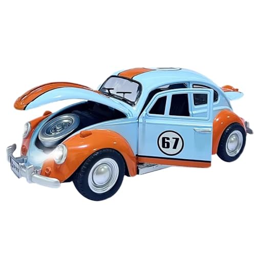 Image of 1:18 Beetle Toy Car Vintage Car Die Cast Metal Model Cars with Pullback Openable Door Light Sound Cars Toy, 3+ Years, Multicolor