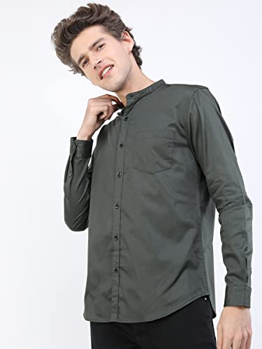 Image of KETCH Men Slim Fit Solid Full Sleeve Shirt
