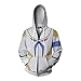 Produktbild QianZhe Jungen Sport Jacke Langarm Mit Reißverschluss Pullover Cosplay Anime Kleidung Für Halloween Weihnachten White-XXL