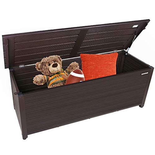 DINOKA Aluminum Deck Box, Firm Aluminum 75 Gallon Deck Box-Organization and Storage for Patio Furniture Outdoor Cushions, Throw Pillows, Garden Tools and Pool Toys Waterproof & Ratproof