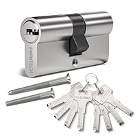 Bwintech 70mm(30/40) Nickel-Zink-Legierung Euro-Zylinder-Schloss,Tür-Trommel-Schloss,Schlüssel Schlüssel mit 8 horizontalen Grübchen Schlüssel