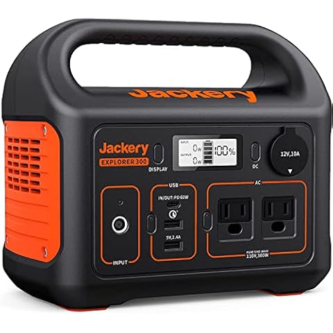 Jackery Portable Power Station Explorer 300, 293Wh Backup Battery, Solar Generator (Solar Panel Not Included) for RV Outdoors Camping Hunting Blackout(Renewed) Cover