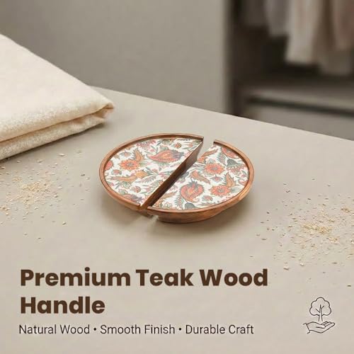 Image of Teak Wood Wooden Wardrobe Handle /Cabinet Handle /Wardrobe Door Pull Handle (6 x 3 Inch) Natural Wood Finish - Model 5031-| 3 Years Warranty |