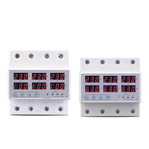 Voltmètre ampèremètre triphasé 380V 63A sans neutre pour tableau électrique