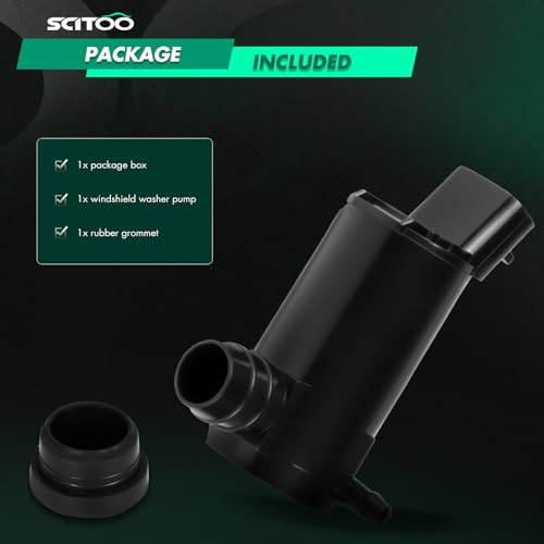 Image of SCITOO 85330-50030, 85310-20190, Windshield Washer Pump Motor fit for 2000-2005 For Toyota Echo;2002-2007 For Toyota Land Cruiser | Direct fit for 2003-2008 For Toyota For Corolla|Replaces OE 85330-50030|85310-20190|85310-20210|85330-12340|With Grommet