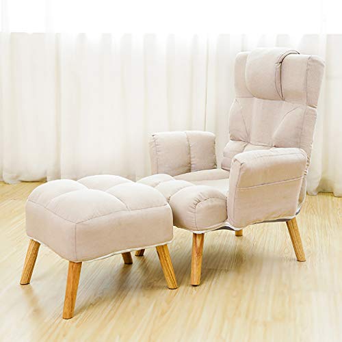 HCP Nursing Glider Poltrona da Salotto con Ampio Schienale, Seggiolone per Bambini in Legno E Poggiapiedi, Pouf E Pouf con Gambe in Legno E Bracciolo nel Soggiorno Camera da Letto