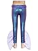 Hedmy Girls Mermaid Flare Pants Gold Trim Waist Clothes Fish Scale Print Long Pants Ruffled Overlay Dance Suit Purple 14 Years