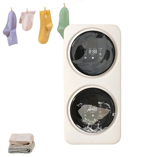 Lavadora De Ropa Interior Totalmente Automática, Lavadora De Doble Tambor, Diseño De Doble Barril, Capacidad 2 × 3,5L, Se Puede Montar En La Pared O En El Escritorio,Desktopstyle