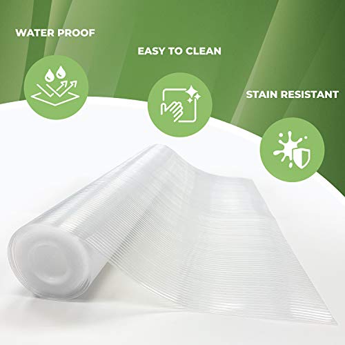 612 Vermont 24" X 20' Clear Ribbed, Waterproof, Non-Adhesive Plastic Shelf Liner For Use In Kitchen Cabinets, Pantry, Wire Shelves, Under Sink, Refrigerators And More. #TOP1