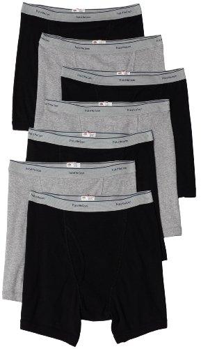 Fruit of the Loom Men's boxer brief, Black/Grey, XX-Large(Pack of 7)