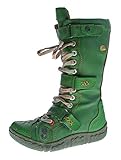  Damen Leder Winter Comfort Stiefel gefüttert echt Leder Schuhe TMA 7086 Neu Grün Gr. 39