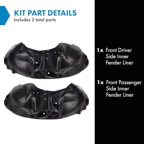 Image of TRQ Front Inner Fender Liner Set Compatible with 2009-2014 Ford F-150 FO1248138 FO1249138