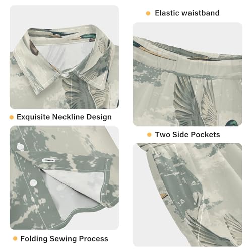 Boccsty Mallard_ducks Camo Retro Boy Summer Shorts Sets Hawaiian Toddler Boys T-Shirt & Pants 2 Pcs 3T3