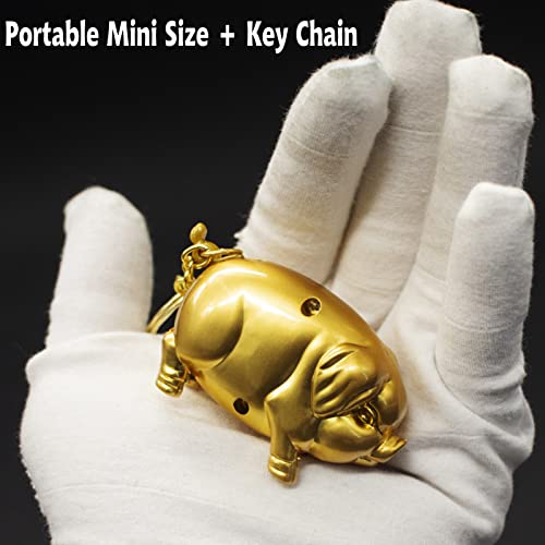Encendedor creativo de llama soplete cerdo dorado portátil miniatura 6