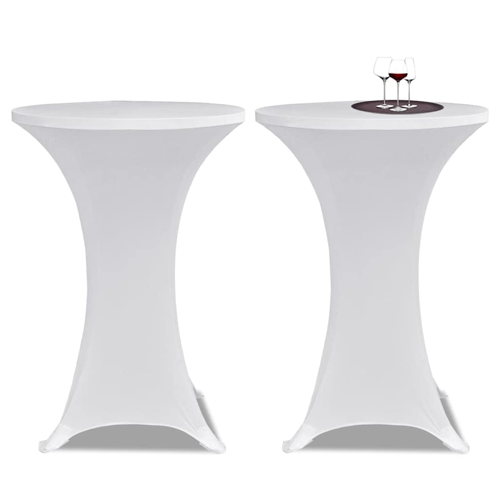 Stehtischhusse 4er Set Ø 70 cm Stretch Weiß