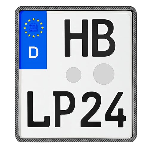 Kennzeichenhalter Motorrad 180x200 Carbon Optik Nummernschildhalterung Motorrad 180 x 200 Kennzeichenhalterung Kennzeichenverstärker Motorrad-kennzeichenhalter Kennzeichen Halter + Befestigungsschr.