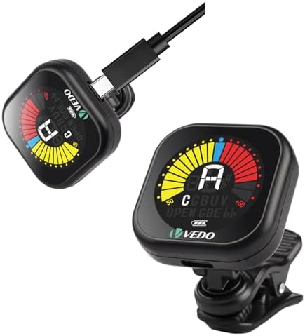 VEDO Afinador Recarregável para Guitarra, Violão, Baixo, Ukulele ...